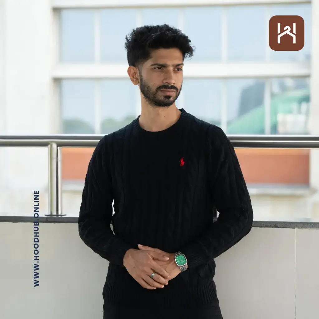 RL Cable Sweater- Black 