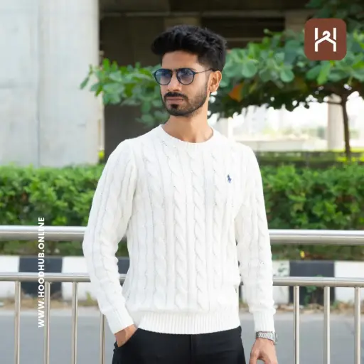 RL Cable Sweater- Off White 