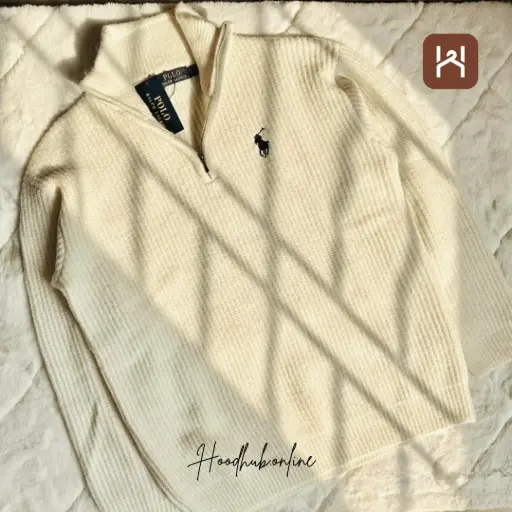 Men's Zipper Sweeter - Cream